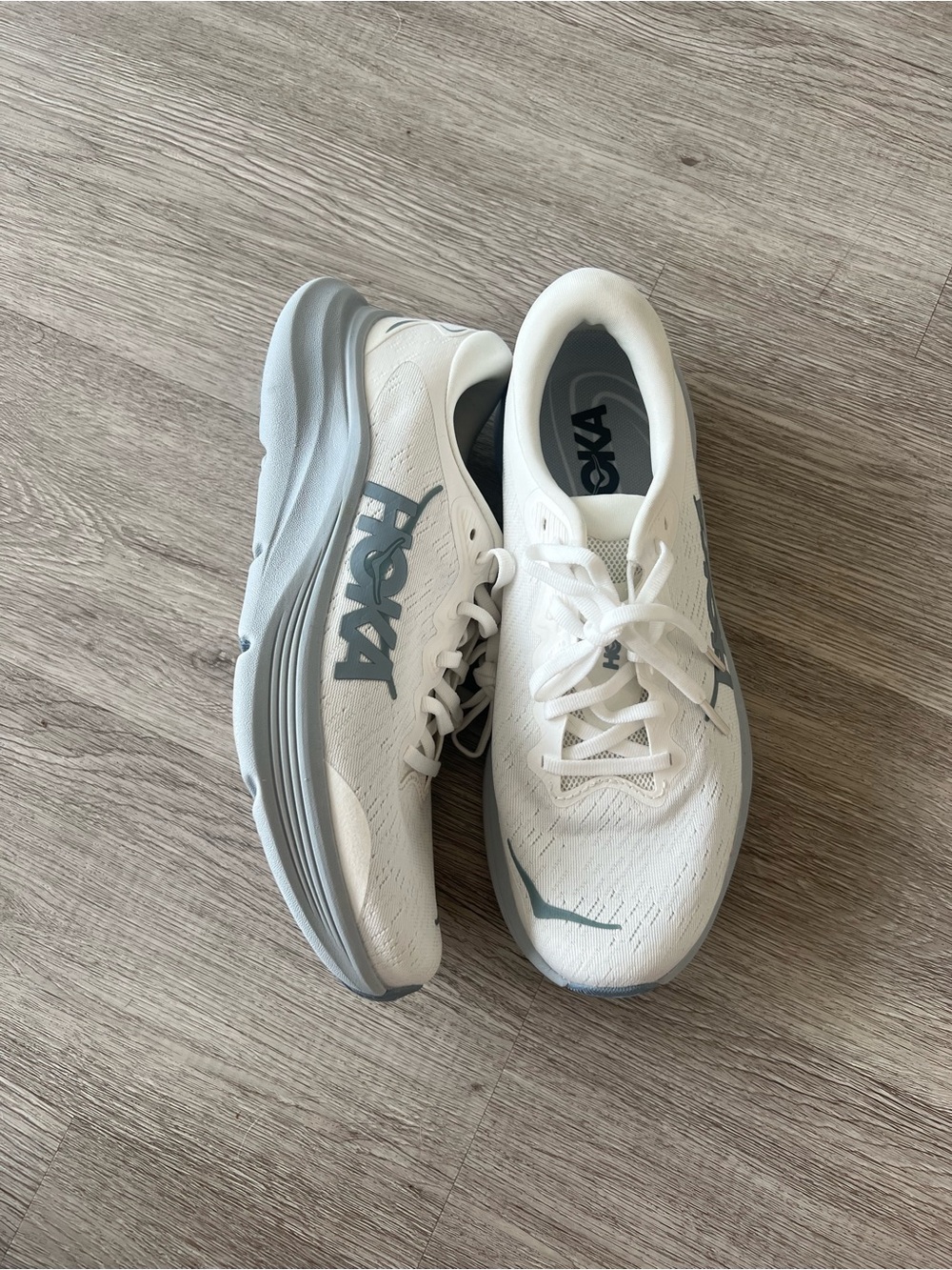 White/Blue Hokas 8.5